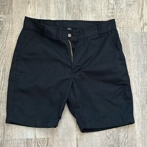 Classic Black Men's Flat Front Shorts